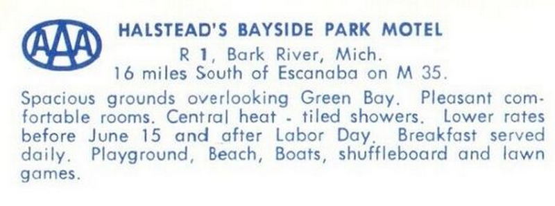 Halsteads Bayside Park Motel & Restaurant - Vintage Postcard (newer photo)